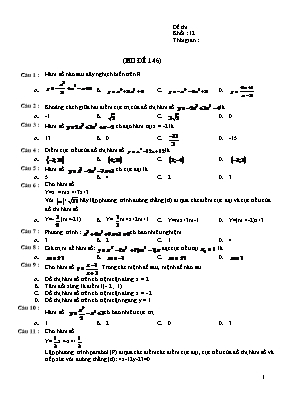 Đề thi môn Toán - Mã đề 146